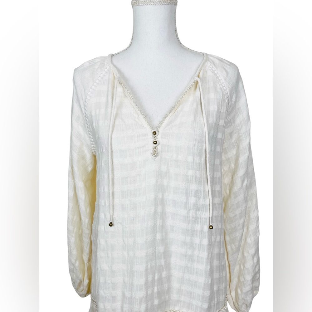 Celina Moon 100% Cotton Boho Tunic Dress in Ivory Size XSmall - Picture 3 of 11